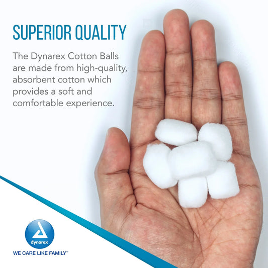 Dynarex Cotton Ball, Medium, 2000ea/bg, 2bgs/cs (4000 Count)
