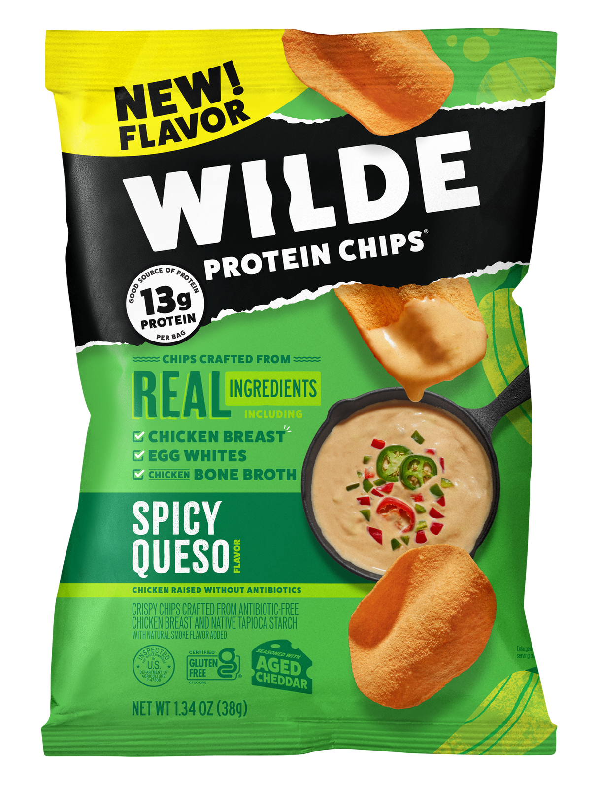 Wilde Spicy Queso Protein Chips
