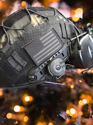 (PAIR of TWO) Reflective 3D US Flag Patch with Hook and Loop