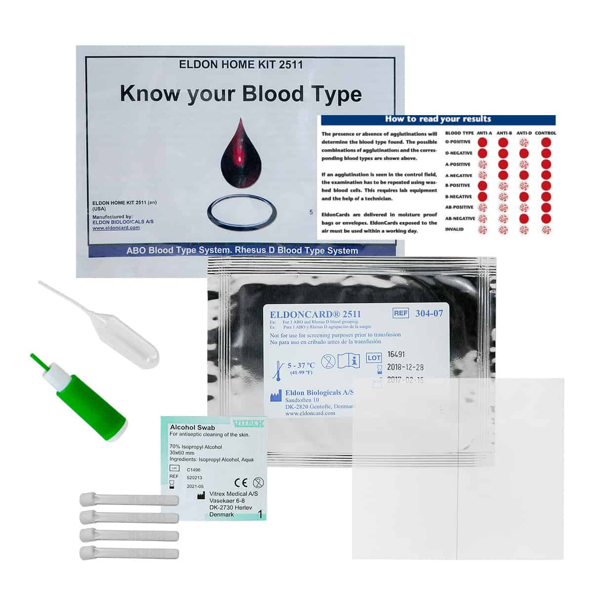 Combat Medical EldonCard, ABO/Rh Blood Typing KT (Pack of 10)