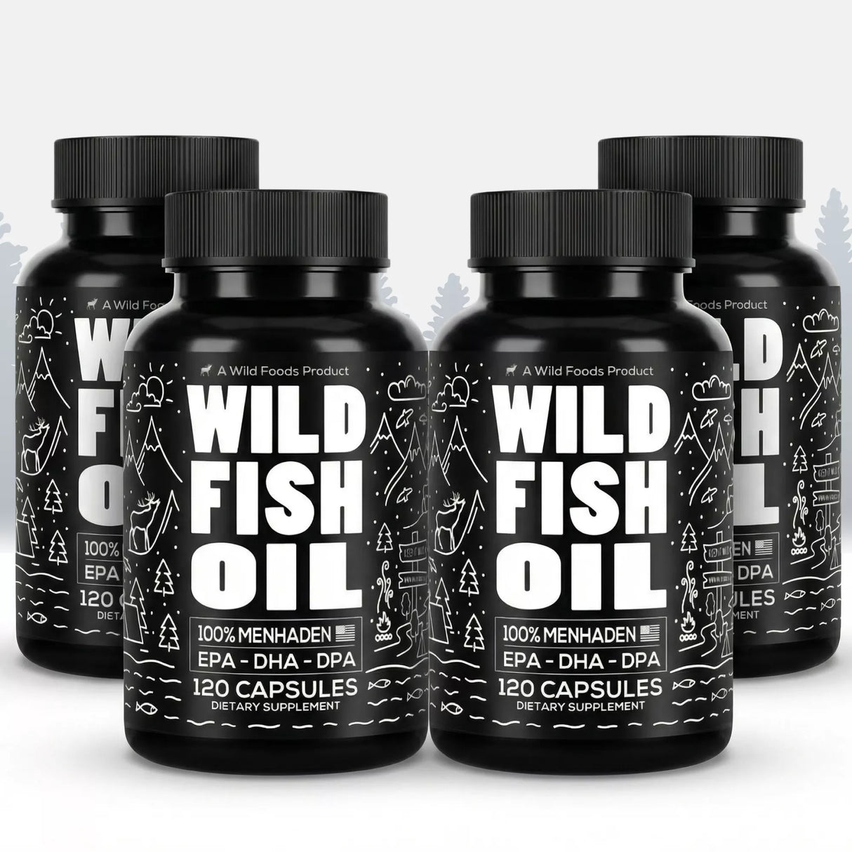 Wild Fish Oil Capsules, Omega-3 Blend, Sustainable, Pure, Third-Party Tested