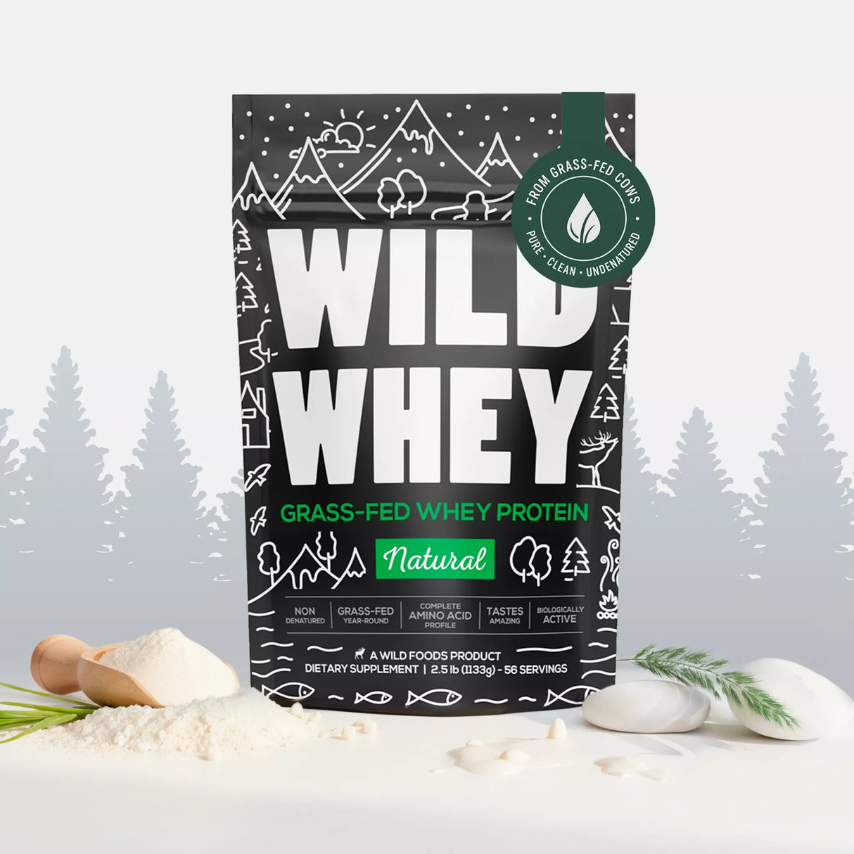 Cold Process Grass-Fed Whey Protein, Non-denatured, Pasture-Raised Cows