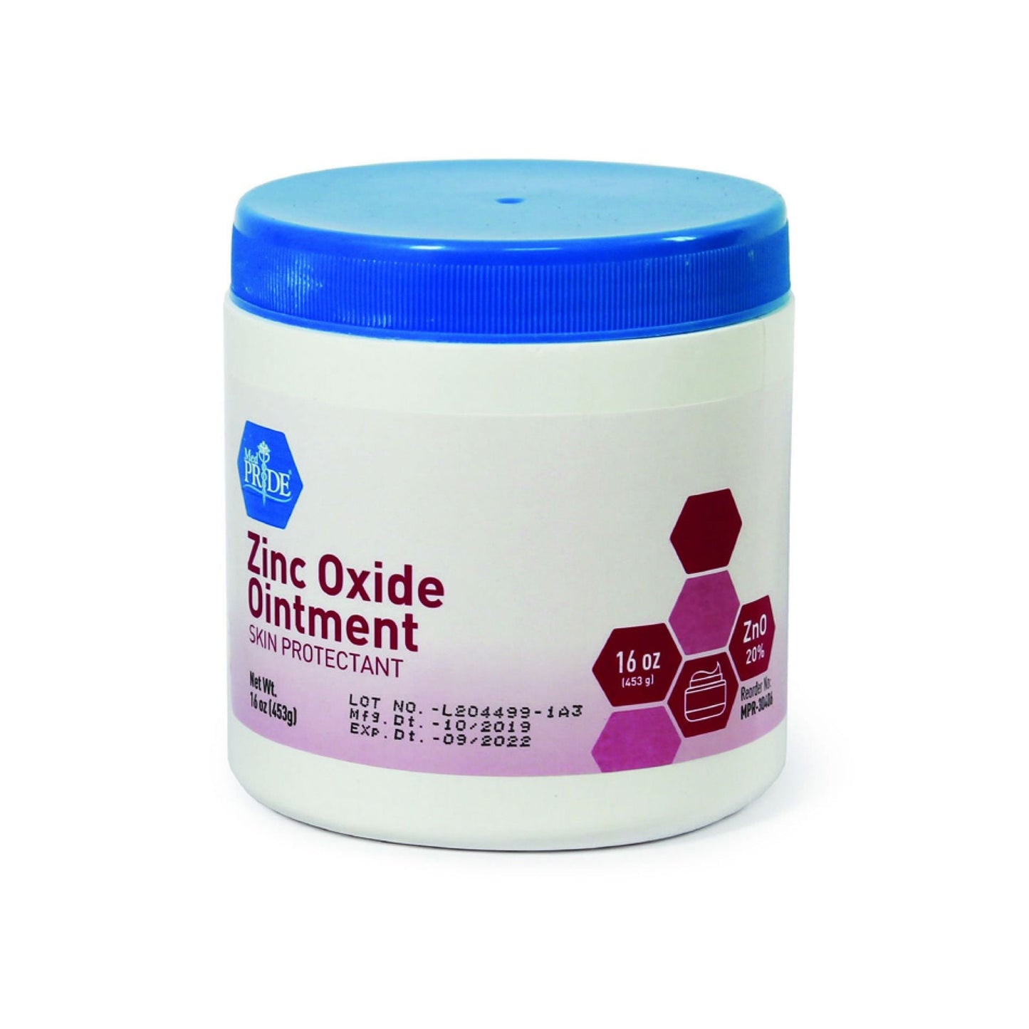 MedPride Zinc Oxide Ointment 20% - 16oz. Jars - 24/cs. (24 Count)