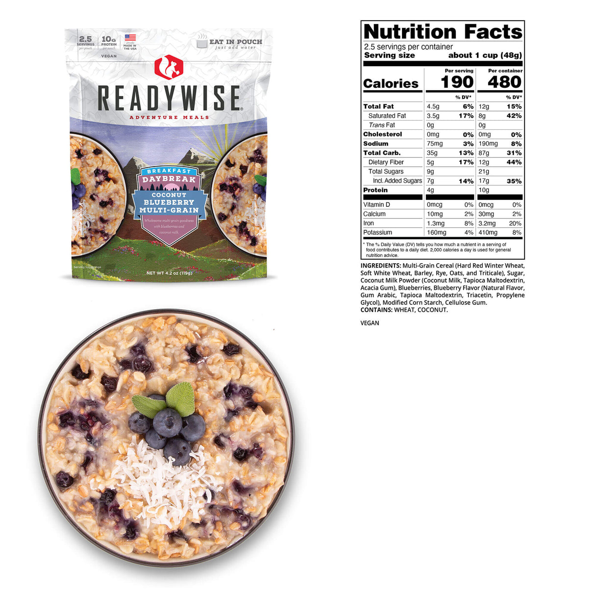 ReadyWise | Daybreak Coconut Blueberry Multi-Grain