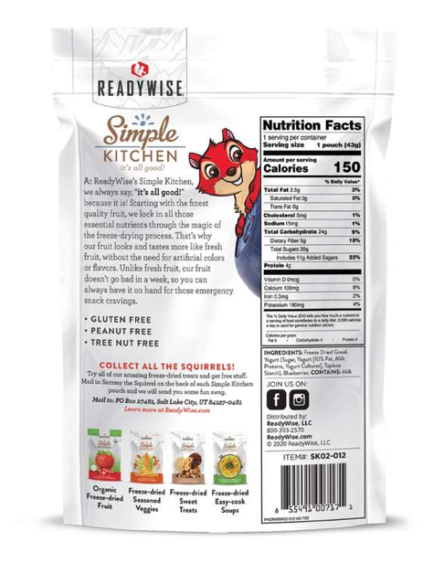 ReadyWise | Freeze-Dried Blueberries & Yogurt - 6 Pack