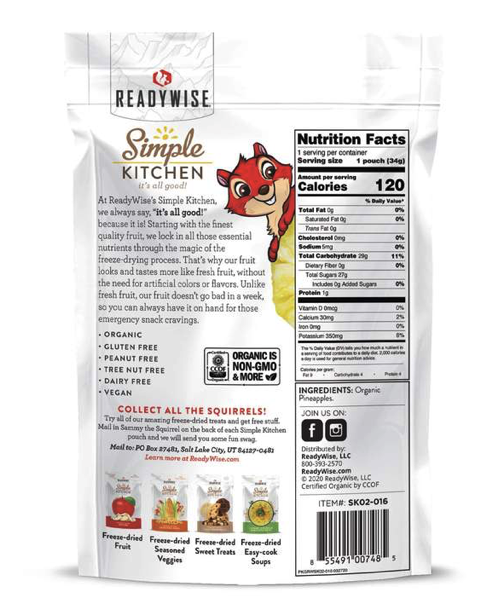 Simple Kitchen Organic Freeze-Dried Pineapples - 6 Pack