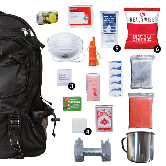 ReadyWise | Black 64 Piece Survival Backpack