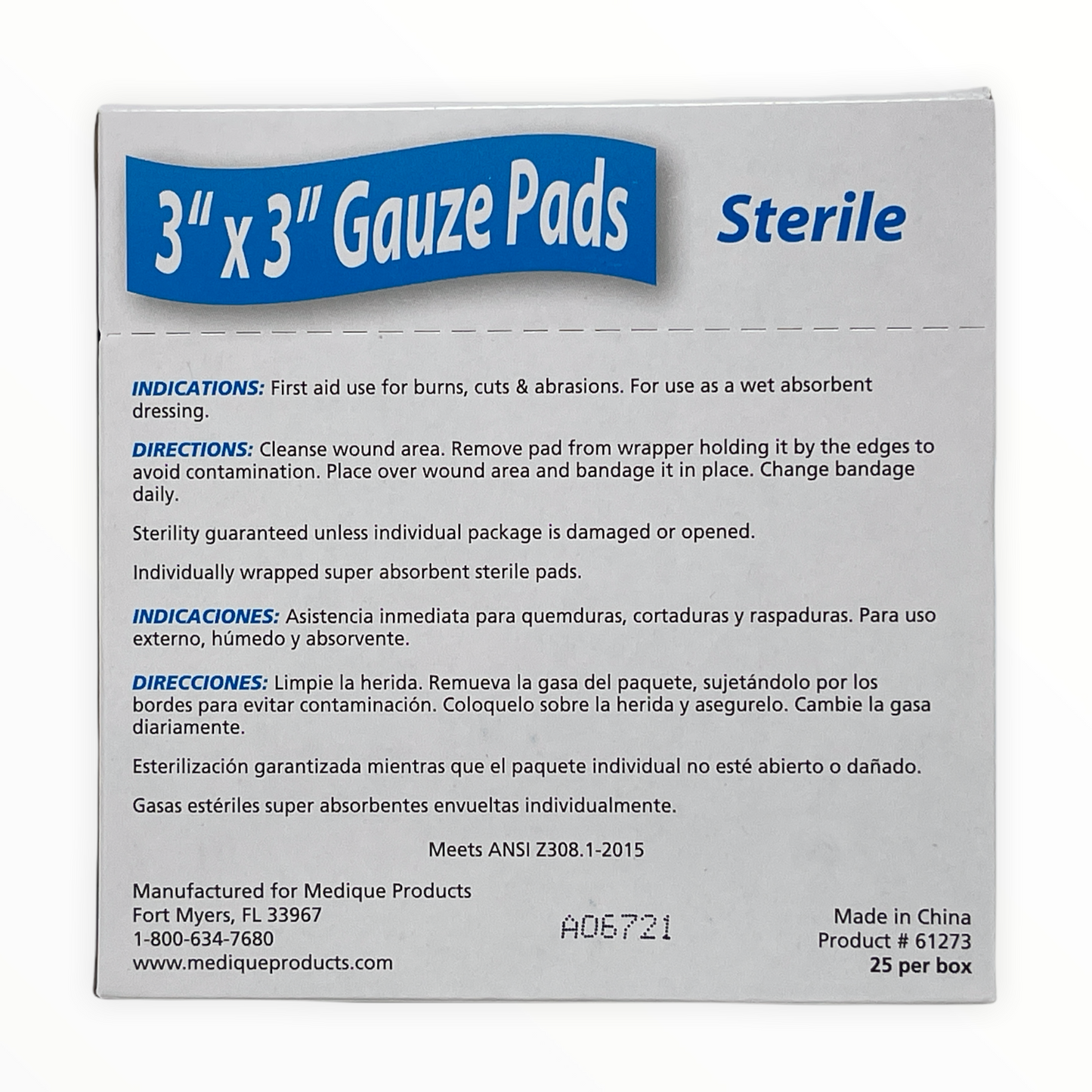 Sterile Gauze Pads 3” x 3”