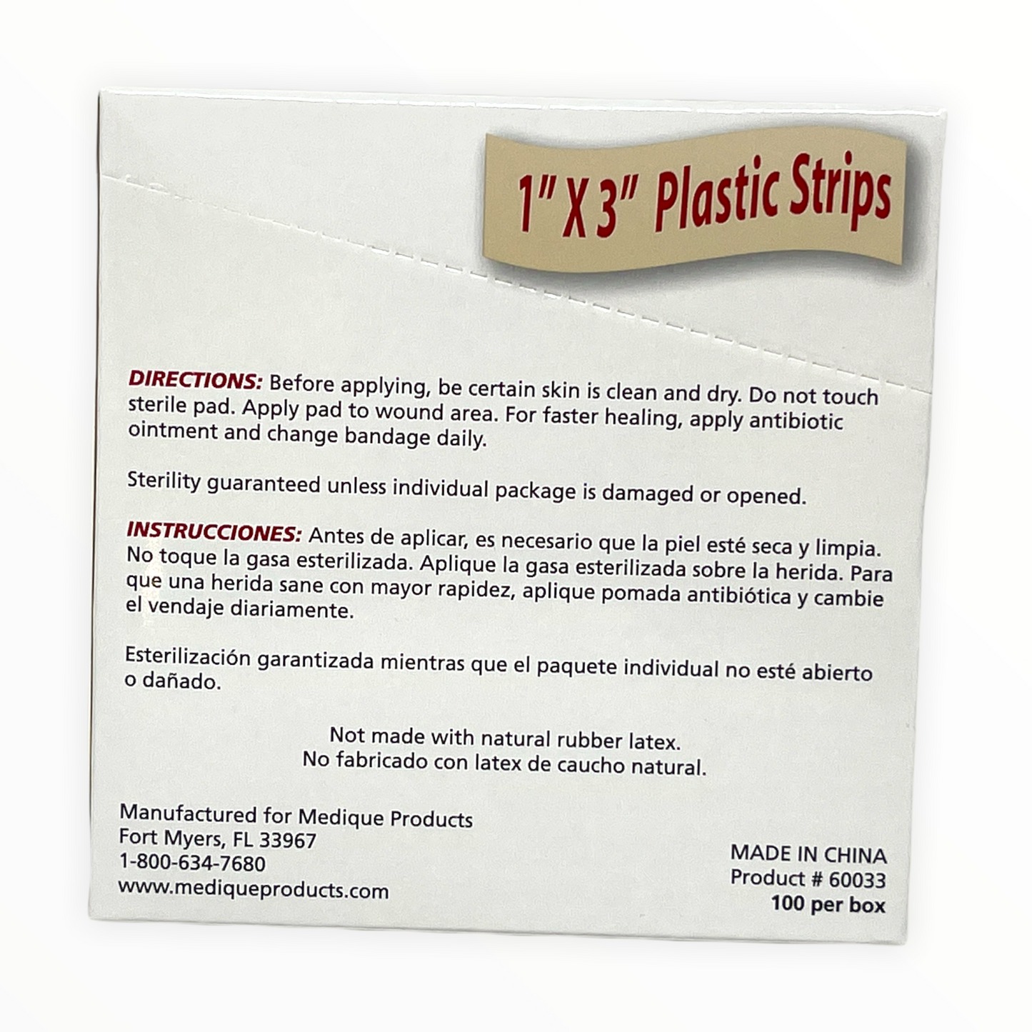 Plastic Strip Bandages 1" x 3"