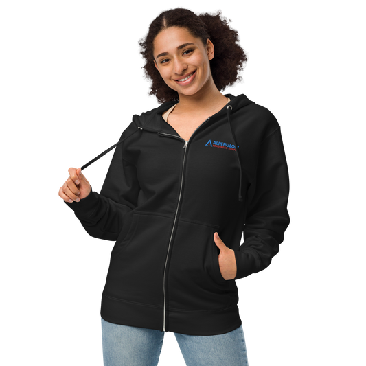 Unisex fleece zip up hoodie