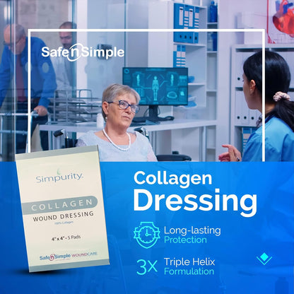 Safe N Simple Simpurity Collagen Wound Dressing, 2" x 2" (140 Count)