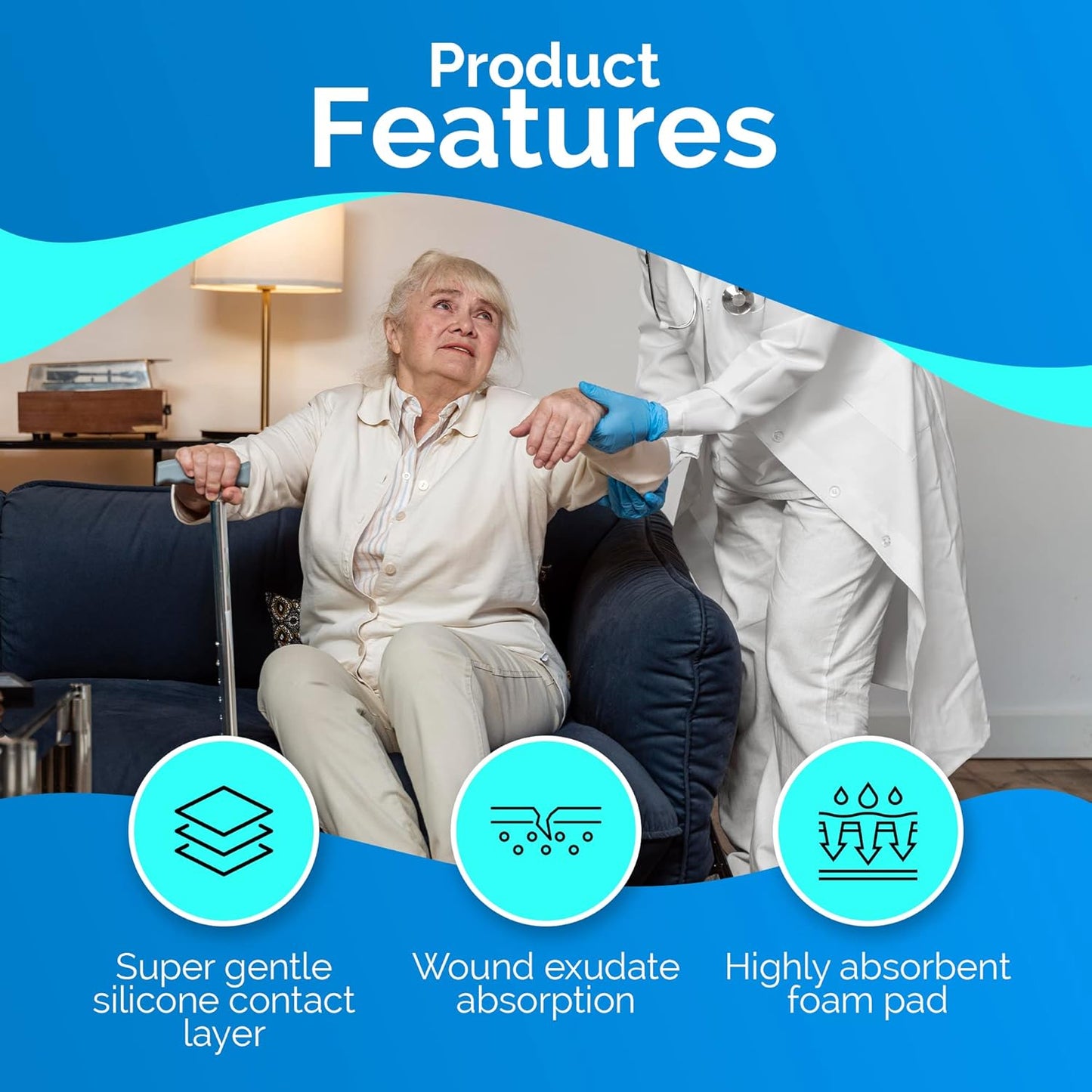 Safe N Simple Simpurity Silicone Foam Wound Dressing (192 Count)