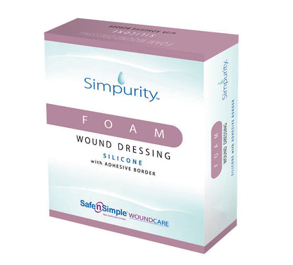 Safe N Simple Simpurity Foam Wound Dressing Silicone with Adhesive Border (192 Count)