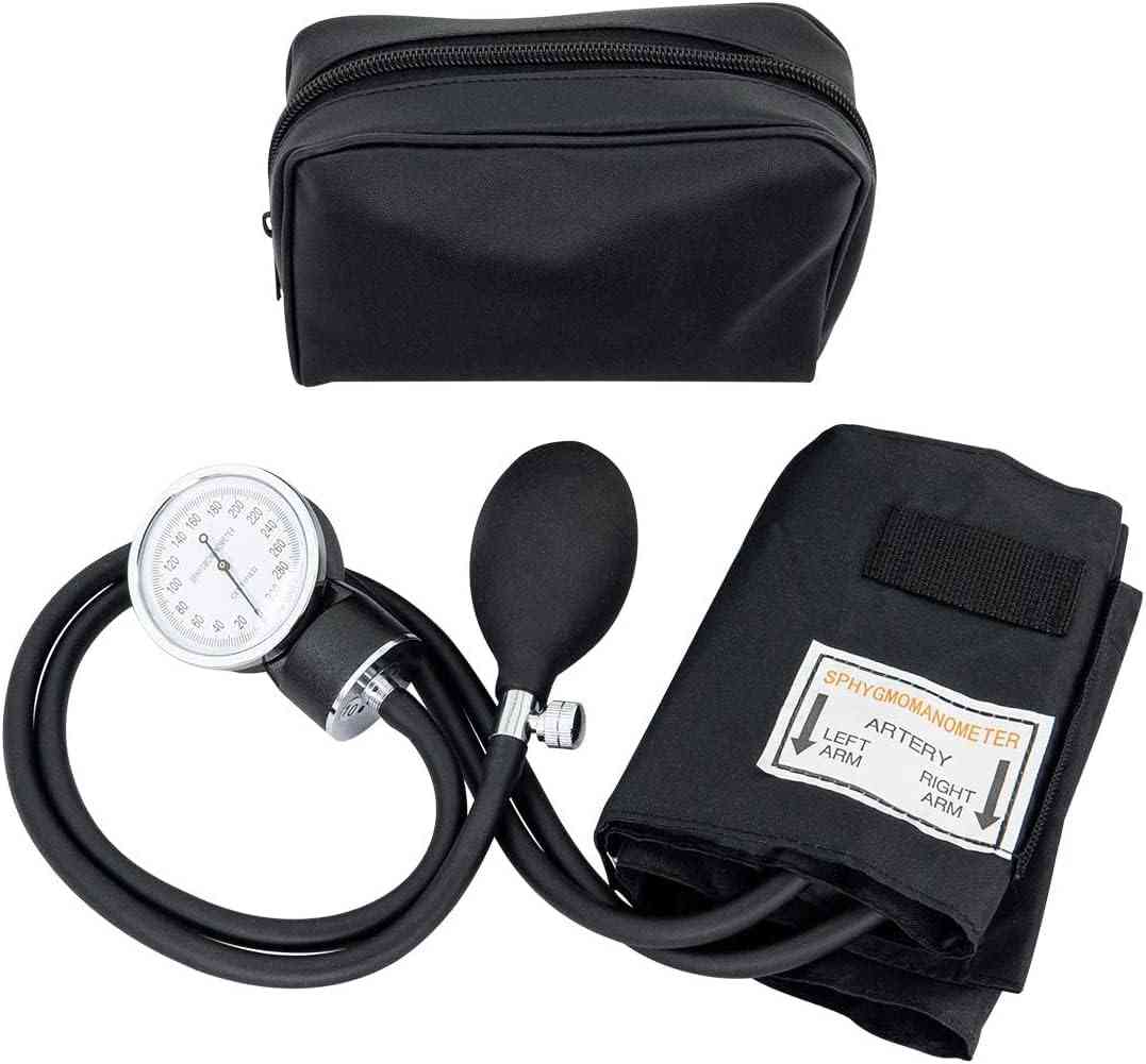 LINE2design Blood Pressure Cuff - School Safety Deluxe Aneroid Sphygmomanometer with Cuff and Carrying Case Trauma Kits Adult Large -Black