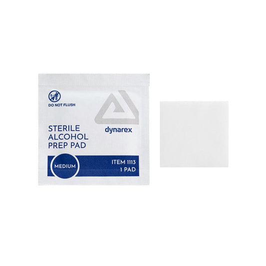 Dynarex Alcohol Prep Pad - Sterile, Medium, 10/bx, 100bxs/case (1000 Count)
