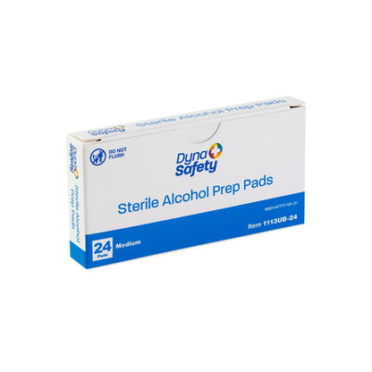 Dynarex Alcohol Prep Pad - Sterile, Medium, 24/bx, 100bxs/case (2400 Count)