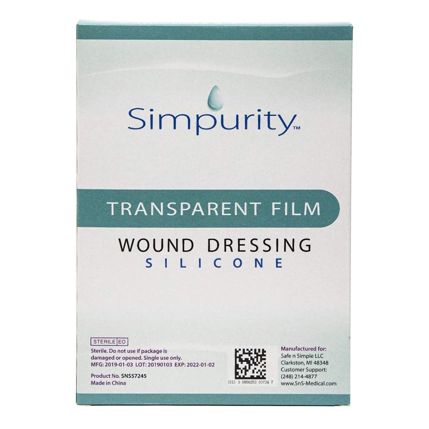 Safe N Simple Simpurity Transparent Film Wound Dressing (192 Count)