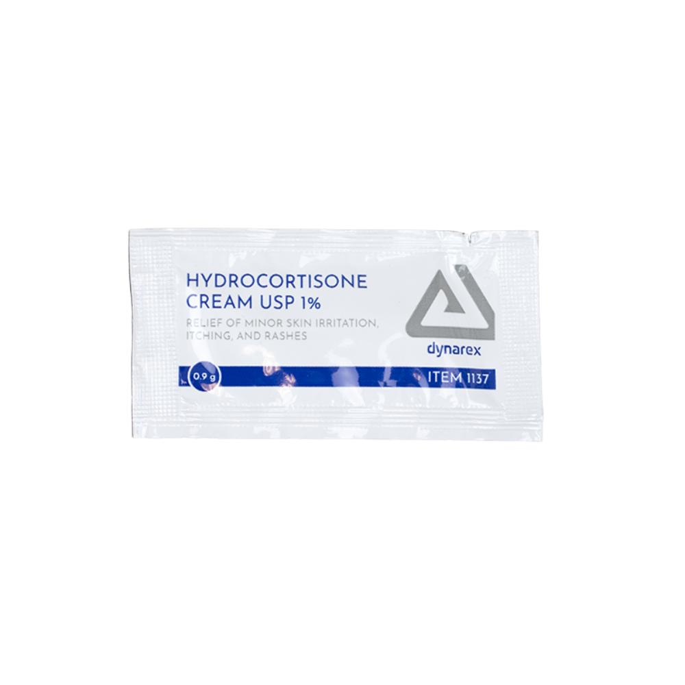 Dynarex Hydrocortisone Cream, 0.9 g Foil Packet, 25/bx, 72bxs/case (1800 Count)