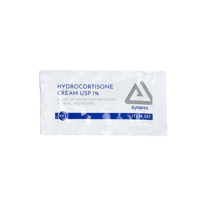 Dynarex Hydrocortisone Cream, 0.9 g Foil Packet, 25/bx, 72bxs/case (1800 Count)