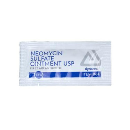 Dynarex Neomycin Sulfate Ointment USP 0.9g, 25/bx, 72bxs/case (1800 Count)