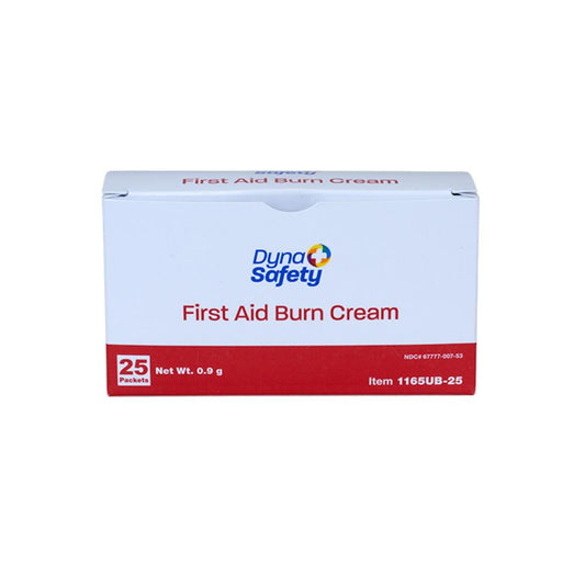 Dynarex First Aid Burn Cream, 0.9 g Foil Packet, 25/bx, 72bxs/case (1800 Count)
