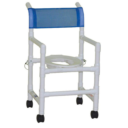 MJM International 118-3TW-FD Folding Shower Chair with Slide Out Commode Pail 200 lbs Weight Capacity