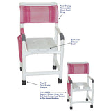 MJM International 118-3TW-SSDD Shower Chair 18" Internal Width, Soft Seat Deluxe Dual Usage With Removable Center Section, 300 lbs Weight Capacity