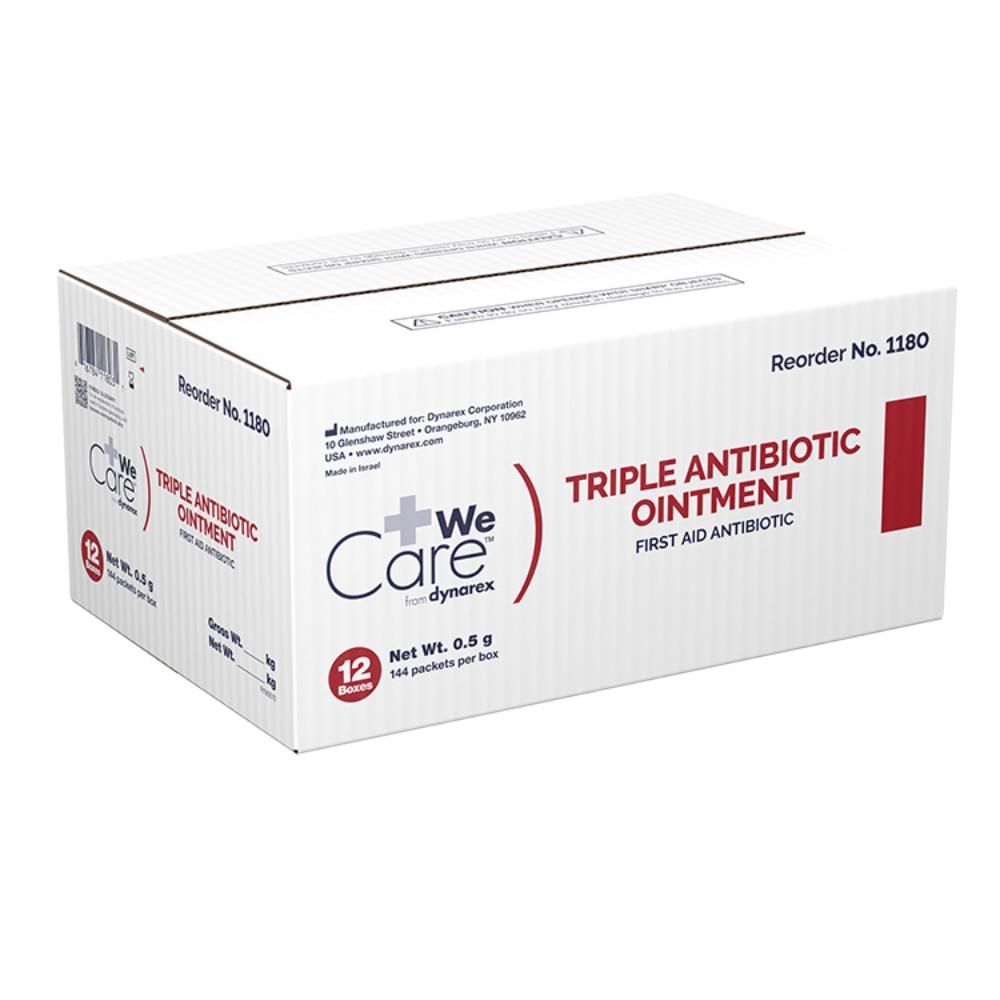Dynarex Triple Antibiotic Ointment, 0.5 g Foil Packet, 144/bx, 12bxs/case (1728 Count)