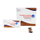 Dynarex Povidone Iodine Swabsticks, 3 Swabsticks per Packet, 10bxs/case (250 Count)