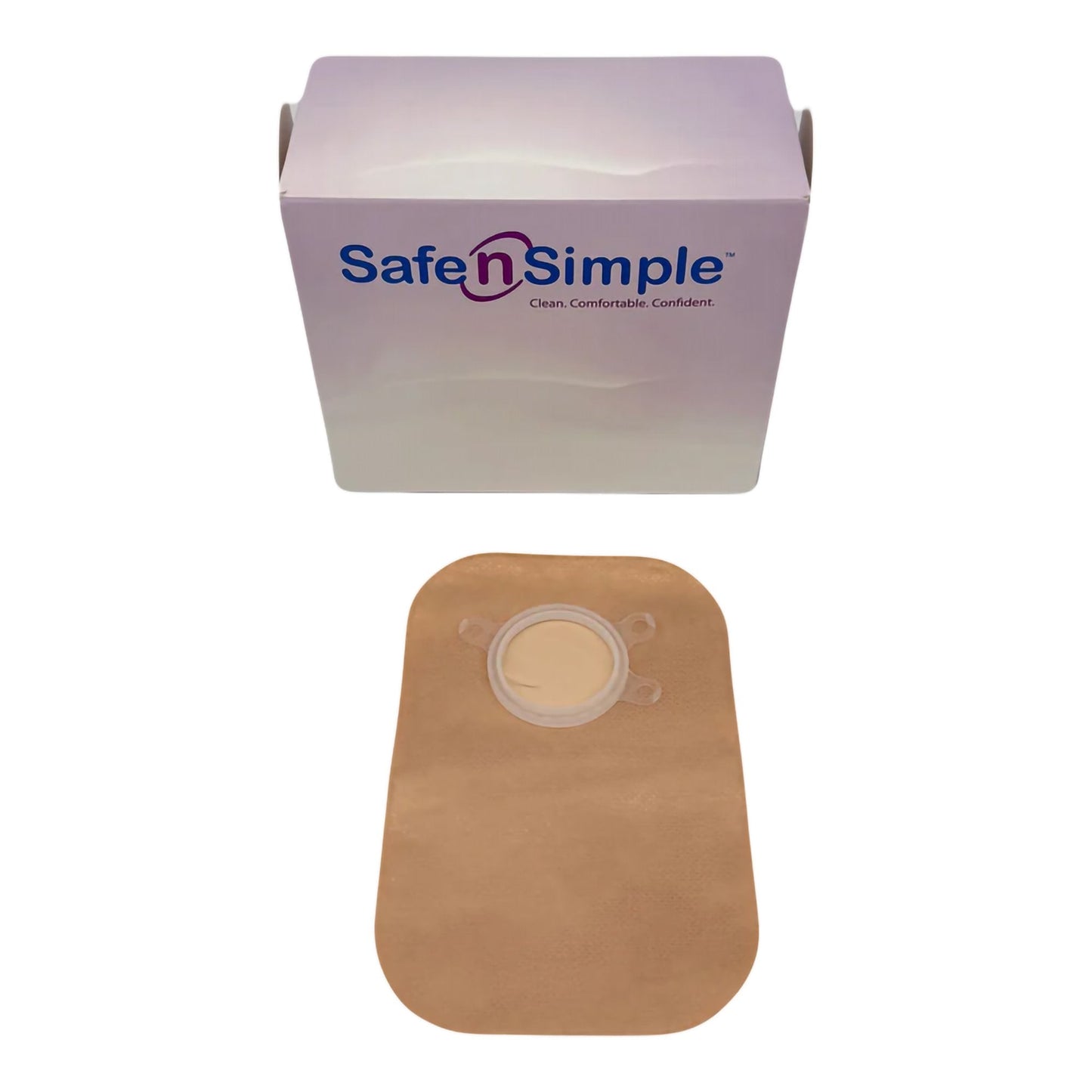 Safe N Simple 8" Closed 2-Piece Pouch Beige, Flange with Belt Tabs (240 Count)