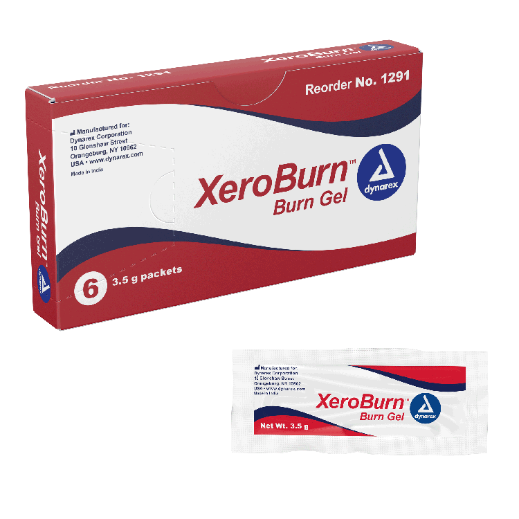 Dynarex XeroBurn Burn Gel, 3.5 g Packet, 6ea/case, 100bxs/case (600 Count)