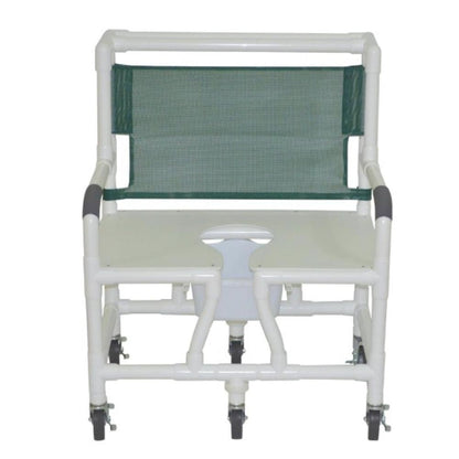 MJM International 130-5HD Bariatric Shower Chair 30" Internal Width, Full Support Seat With Commode Opening 700 Lbs Weight Capacity