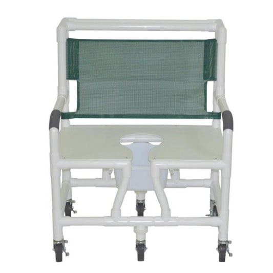 MJM International 130-5HD Bariatric Shower Chair 30" Internal Width, Full Support Seat With Commode Opening 700 Lbs Weight Capacity