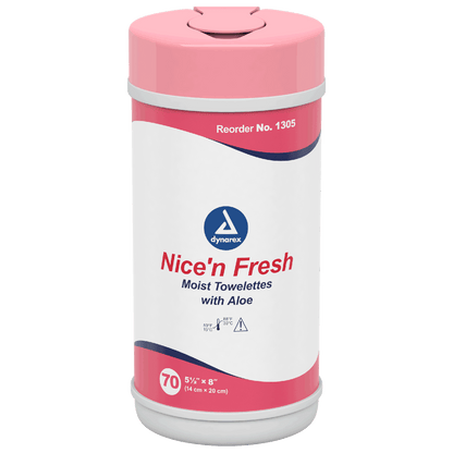 Dynarex Nice'n Fresh Towelette, 5.5" x 8", 18can/case (1260 Count)