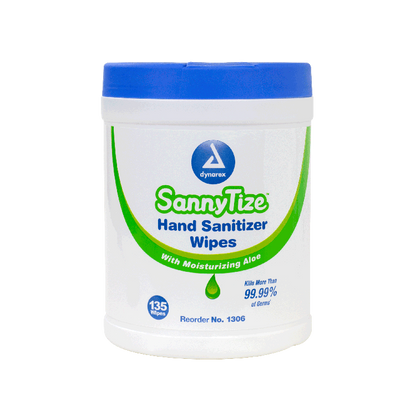 Dynarex Instant Hand Sanitizer, 5.9" x 7.5" Wipes, 12can/case (1620 Count)