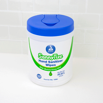Dynarex Instant Hand Sanitizer, 5.9" x 7.5" Wipes, 12can/case (1620 Count)
