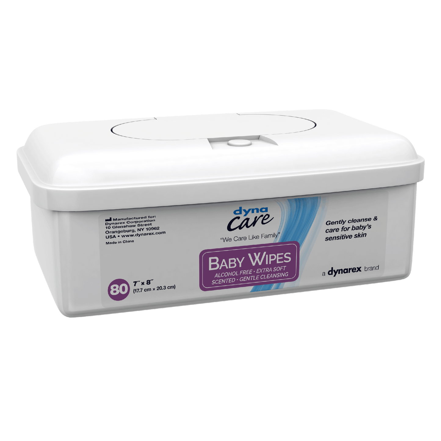 DynaCare Baby Wipes Scented, 7" x 8", 12tub/case (960 Count)