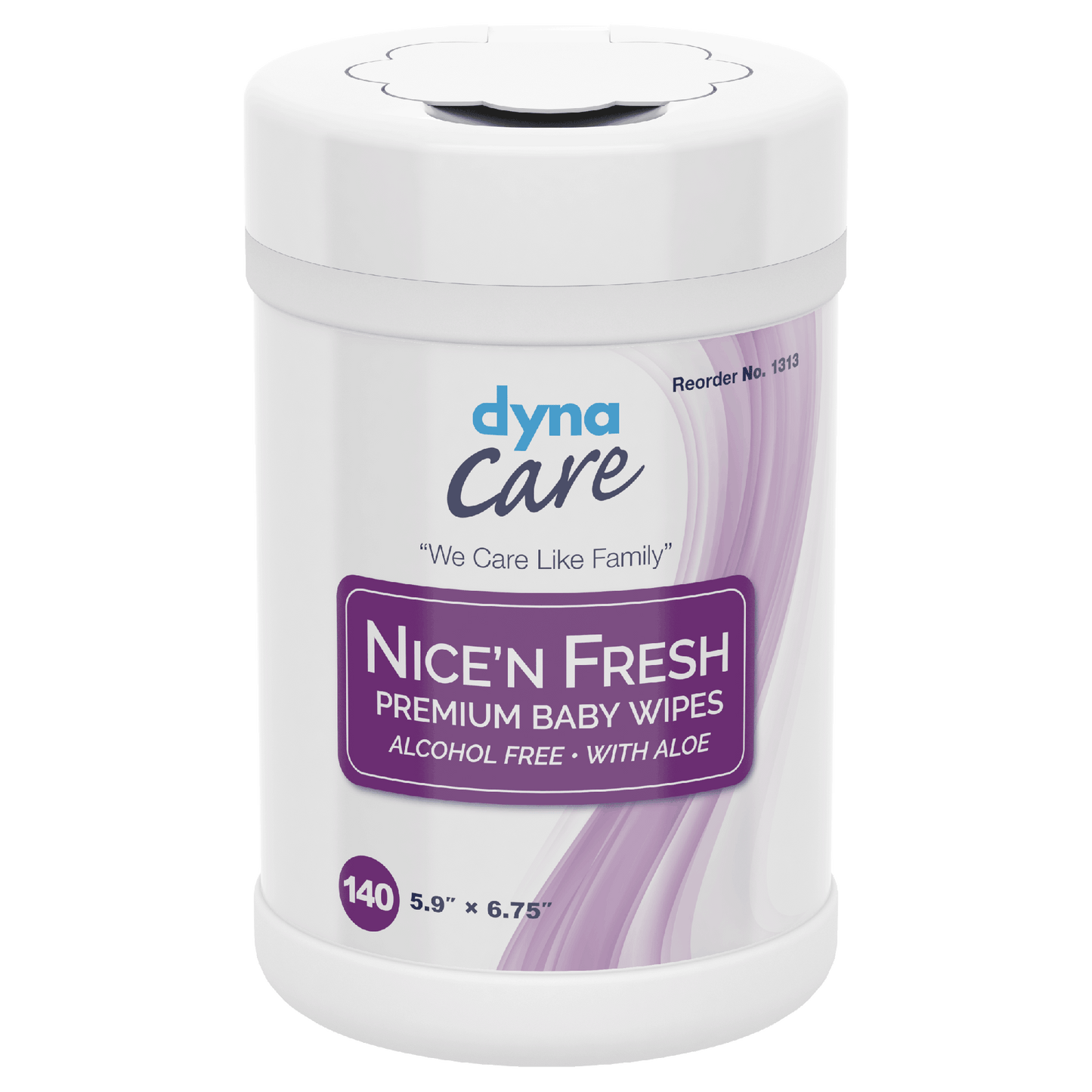 DynaCare Nice'n Fresh Premium Baby Wipes Scented, 6" x 6.75", 12can/case (1680 Count)
