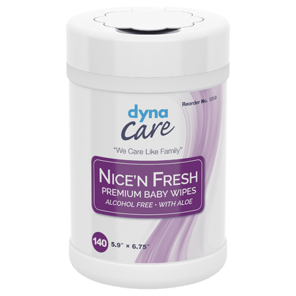 DynaCare Nice'n Fresh Premium Baby Wipes Scented, 6" x 6.75", 12can/case (1680 Count)