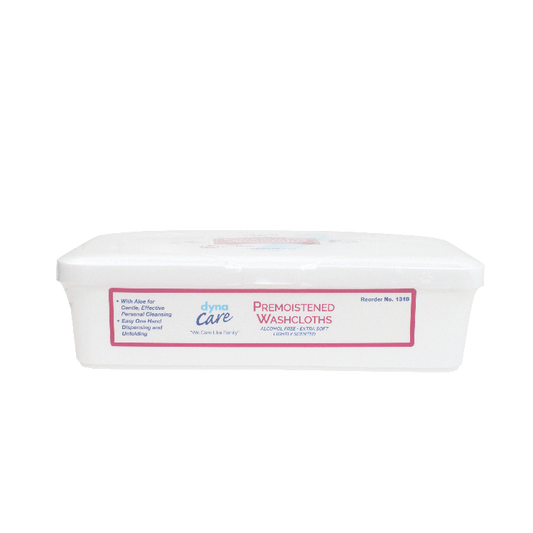 Dynarex Premoistened Adult Washcloths, 9" x 13" Tub, 8tub/case (512 Count)