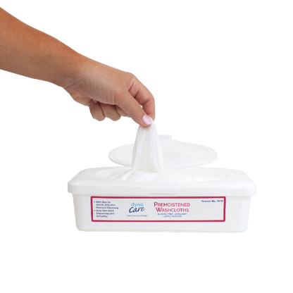 Dynarex Premoistened Adult Washcloths, 9" x 13" Tub, 8tub/case (512 Count)