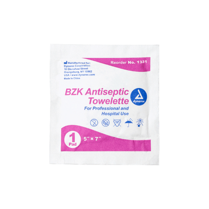 Dynarex BZK Antiseptic Towelettes, 5" x 7" (1000 Count)
