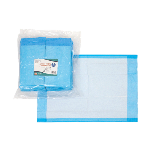 Dynarex Disposable Underpads - Tissue Fill (2 ply), 17" x 24", 100ea/bag, 3bags/case (300 Count)