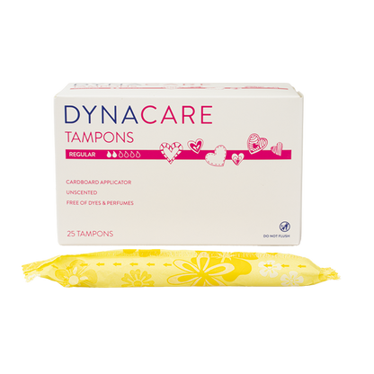 Dynarex Regular Tampons Cardboard Applicator, 6-9gr absorbency, 25ea/bx, 9bxs/case (225 Count)
