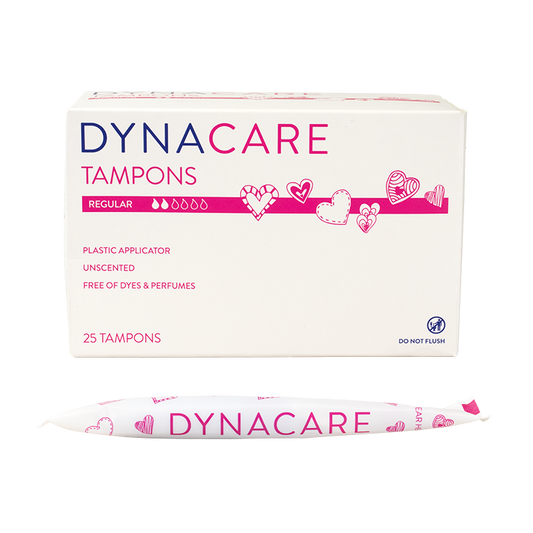 Dynarex Regular Tampons Plastic Applicator, 6-9gr absorbency, 25ea/bx, 9bxs/case (225 Count)
