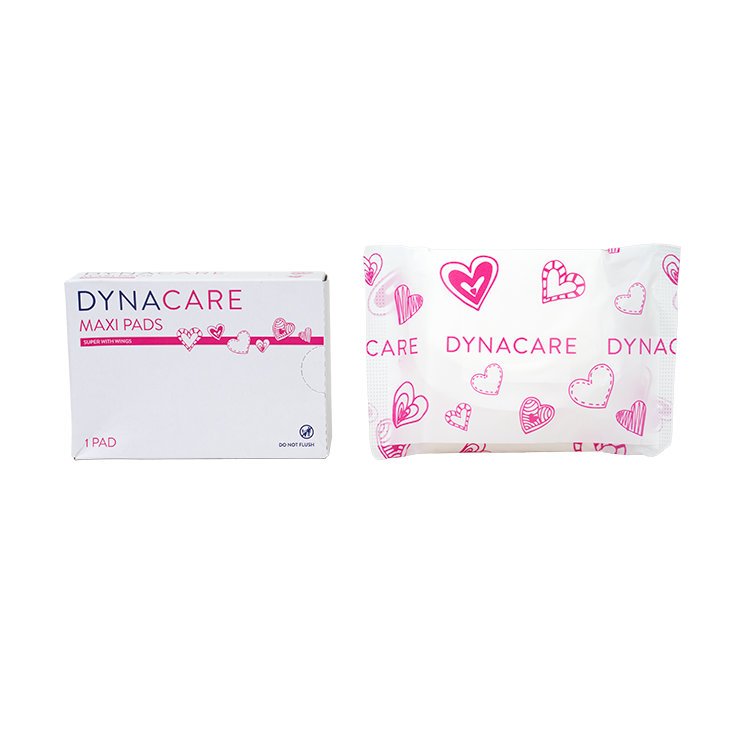 Dynacare Maxi Pads Super w/Wings, #4 box, 200/case (200 Count)
