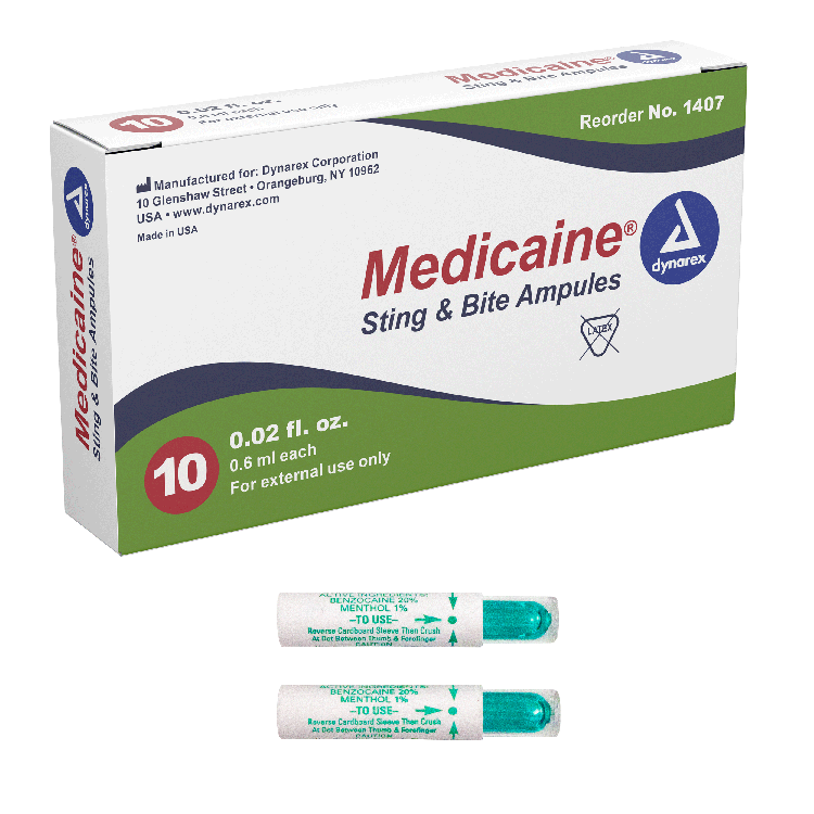 Dynarex Medicaine Insect Bite - Ampule, 6 cc, 10ea/bx, 50bxs/case (500 Count)