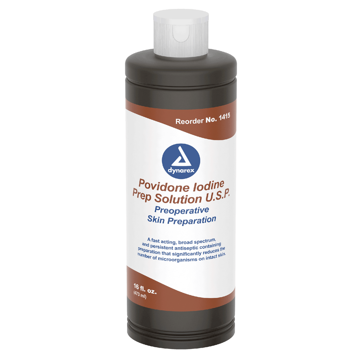 Dynarex Povidone Iodine Prep Solution, 16 oz. Bottle, 24bot/case (24 Count)