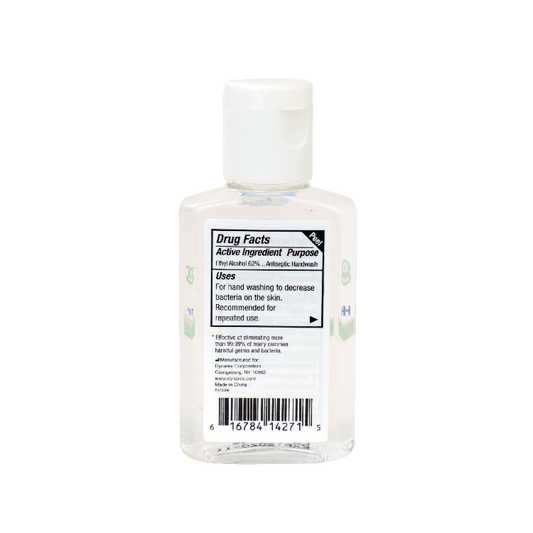 Dynarex Instant Hand Sanitizer, 1 oz. Square Bottles, 24bot/bx, 6bxs/case (144 Count)