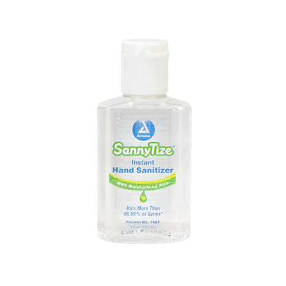 Dynarex Instant Hand Sanitizer, 1 oz. Square Bottles, 24bot/bx, 6bxs/case (144 Count)